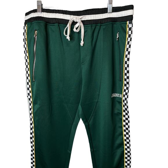 Karter Collection Checkered Track Jogger Athletic Pants 2XL Green - Picture 3 of 10